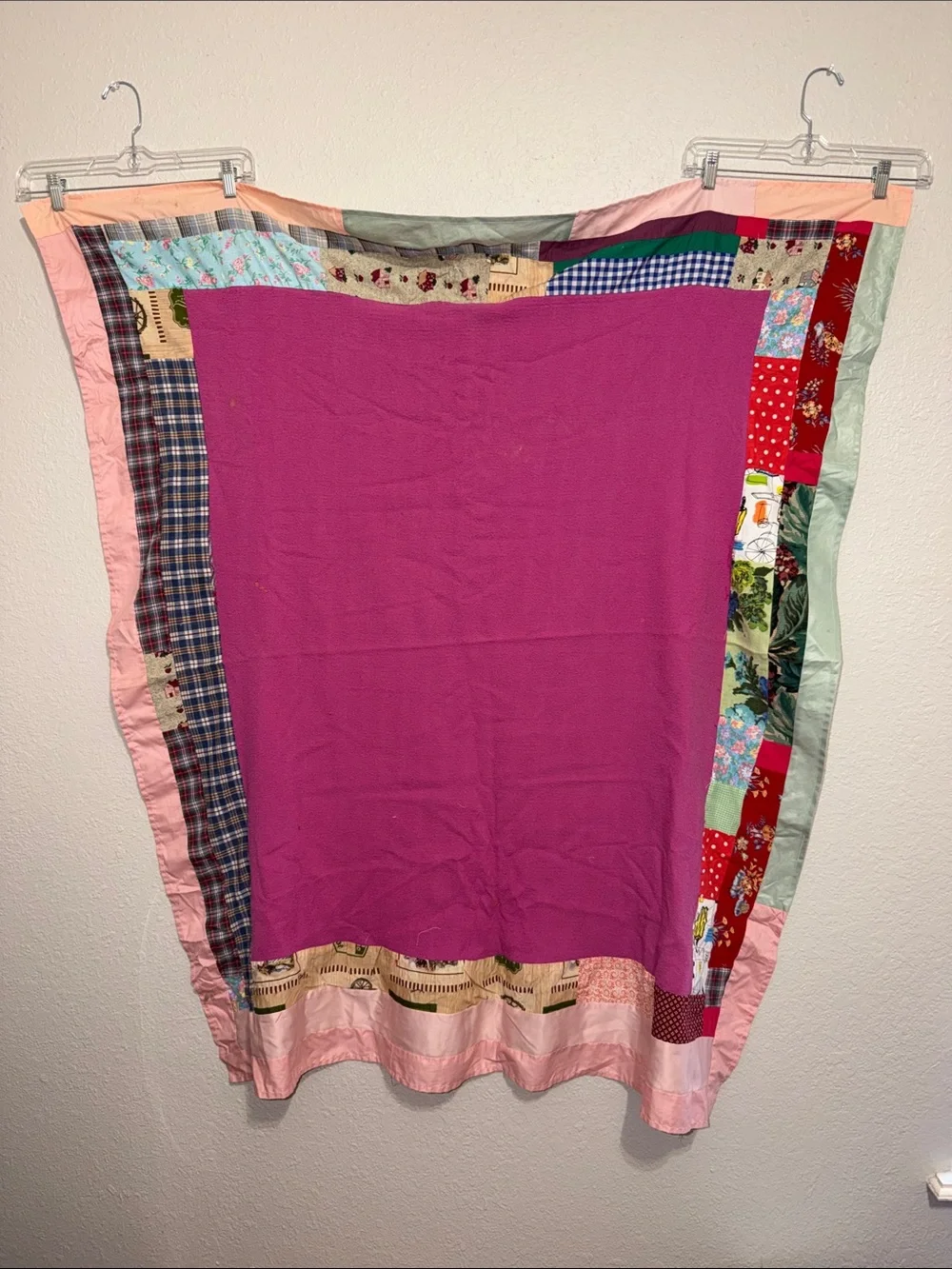 Vintage Patchwork Quilt Colorful Baby Blanket cottagecore granny handmade